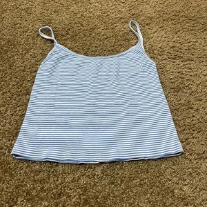 Brandy Melville Blue and White Striped Tank Top